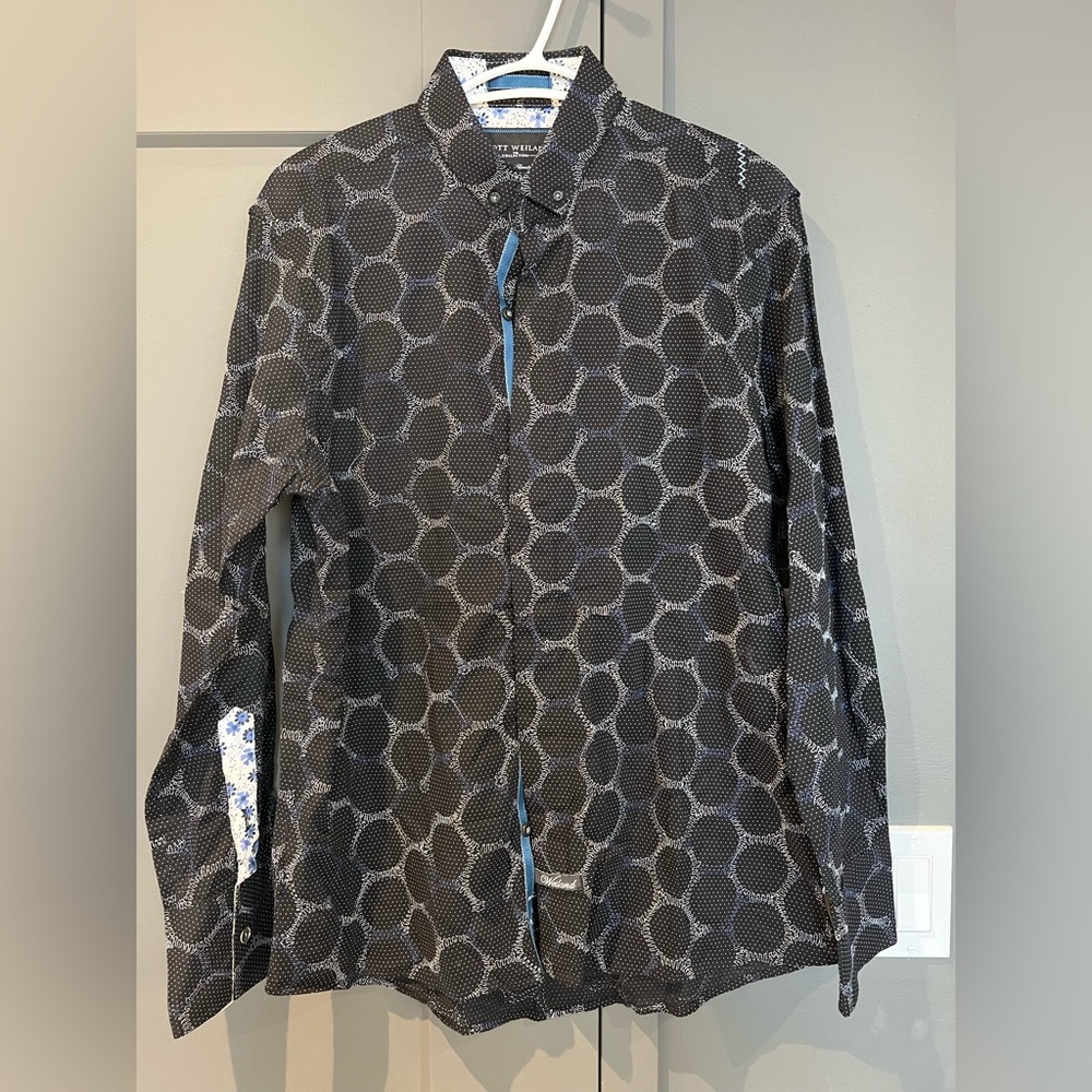 Dress shirt - black with print
